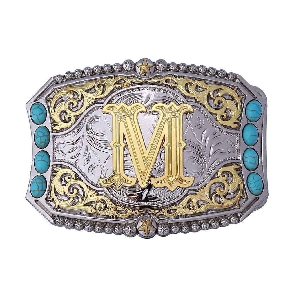 9656 Western Belt Buckle Cowboy Rodeo Initial Letters ABCDEFG to Z